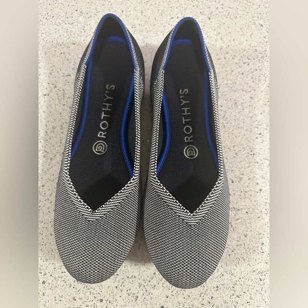 Rothy's Black & White Knit Flats